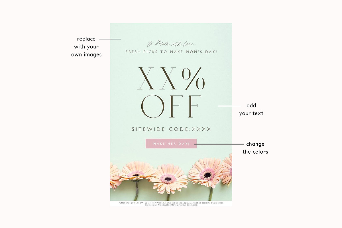 Mother's Day Sale Email Template, an Email Template by KikiBunnyCreative (Photo 2 of 7)