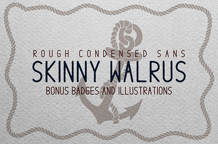 Skinny Walrus - Vintage Font + Logos, a Sans Serif Font by Brigantine Designs