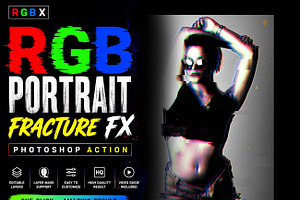 RGB Portrait Fracture FX Ps Action