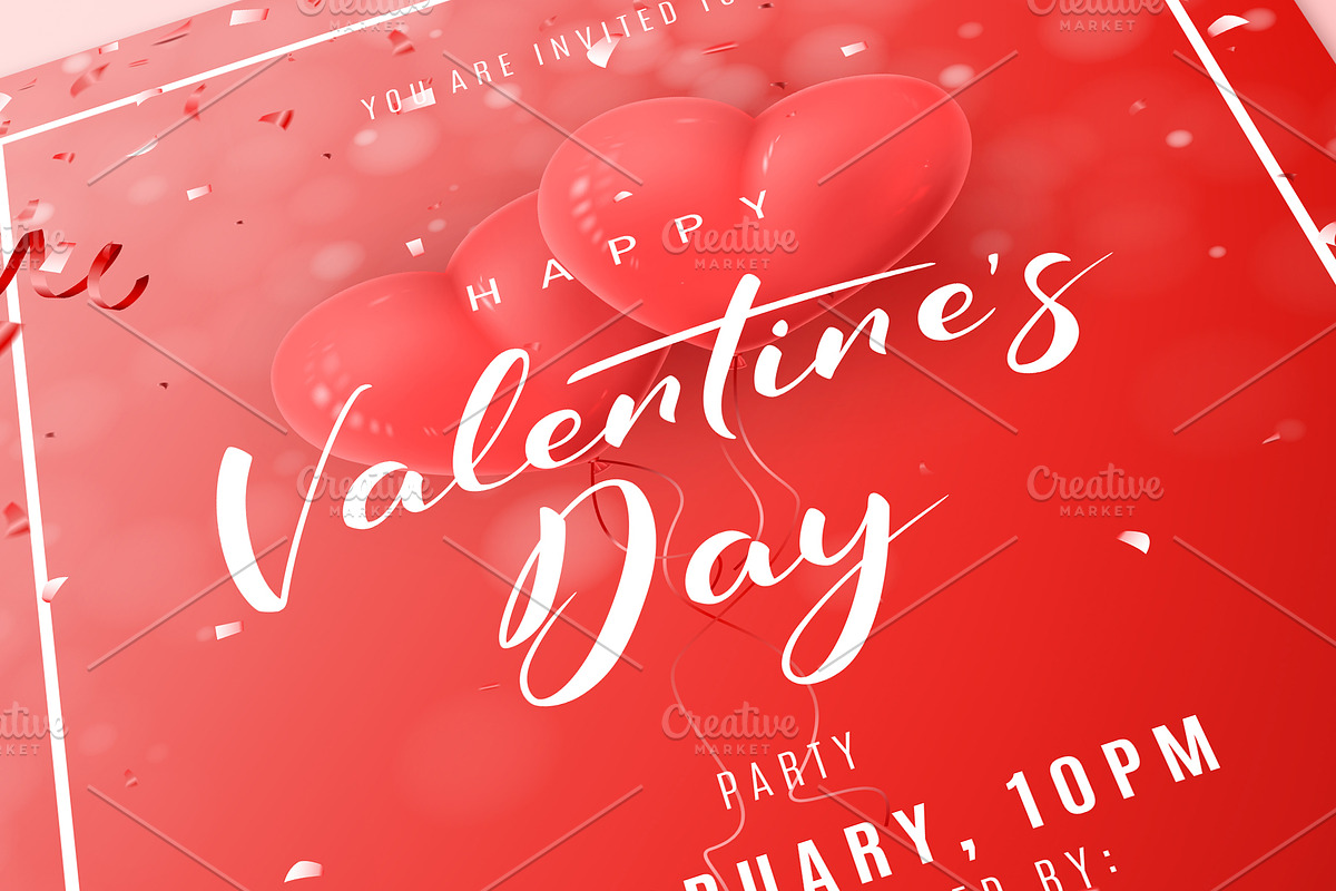 Valentine's Day Party Package, a Poster Template by Andrey Yaroslavtsev (Photo 6 of 6)