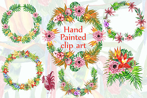 Tropic Watercolor Clip Art