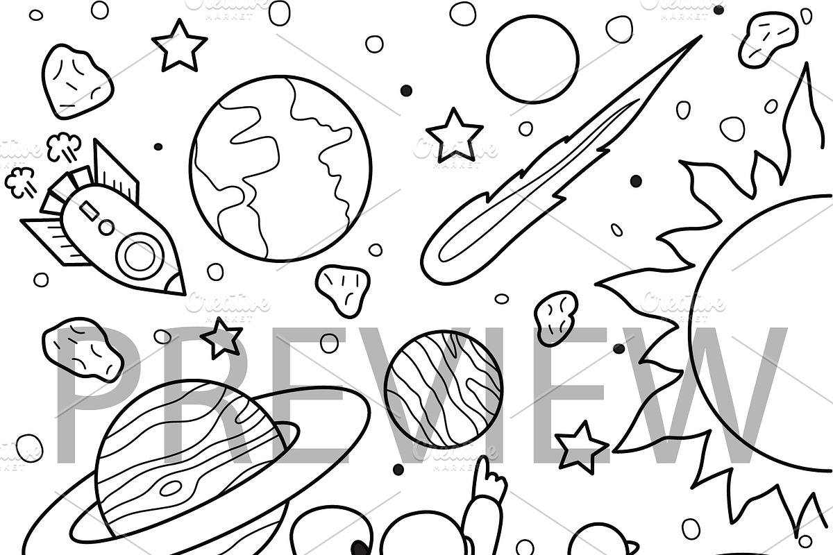 10 cute Astronaut illustrations, a Decorative Illustration by Somjai King (Photo 10 of 11)