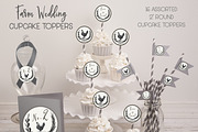Rustic Farm Wedding Cupcake Toppers, an Object Graphic by Le Paper Cafe (Thumbnail 2 of 3)