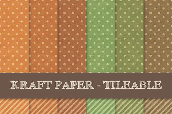 Polka Dots and Stripes ~ Kraft Paper preview 3