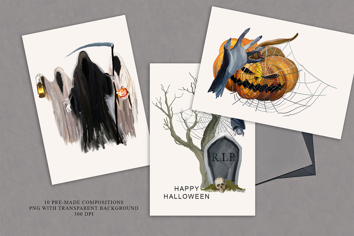 Happy Halloween - holiday clipart, a Seasonal Illustration by Vasmila (Photo 7 of 10)