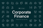 Corporate Finance Icon Set, an Outline Icon by Prosymbols (Thumbnail 1 of 8)