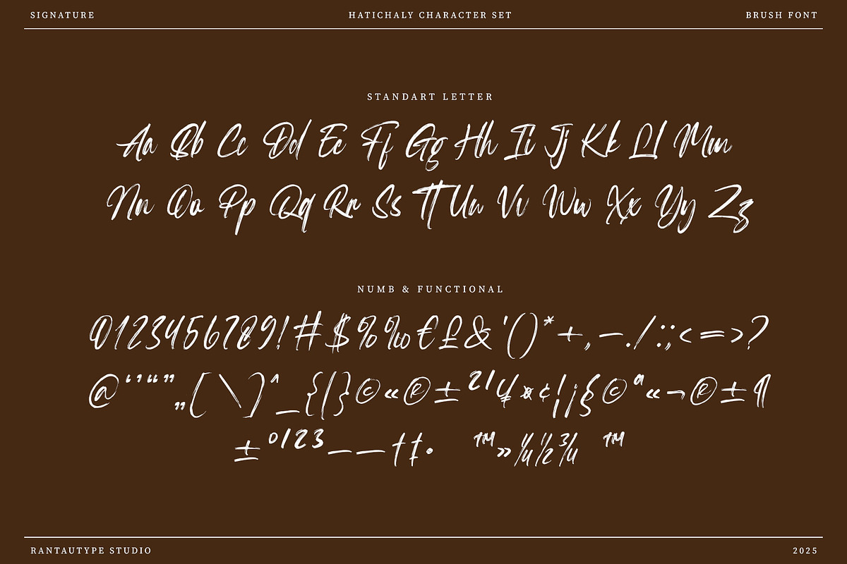 Hatichaly Classy Signature Brush Fon, a Script Font by RantautypeStudio (Photo 15 of 17)
