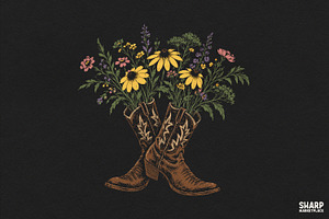 Crossed Brown Leather Boots With