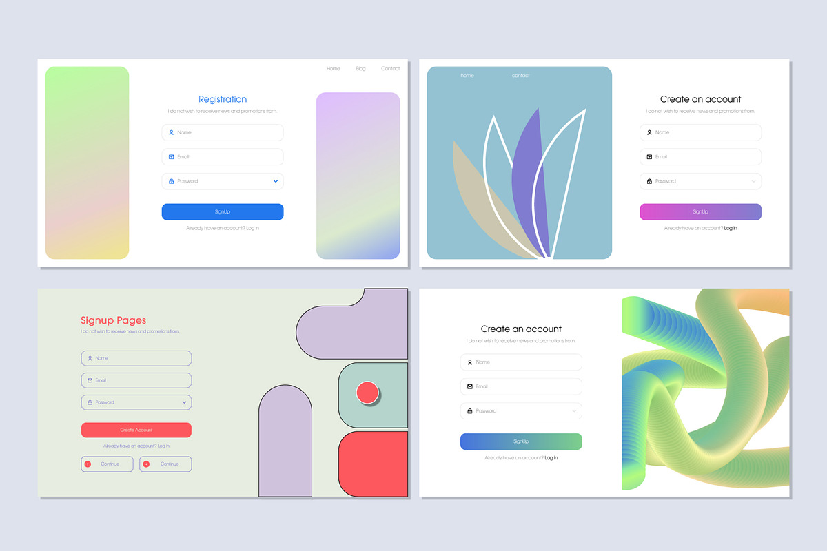 Modern Registration Interface UI, an UI Kit Template by ContestDesign (Photo 1 of 6)