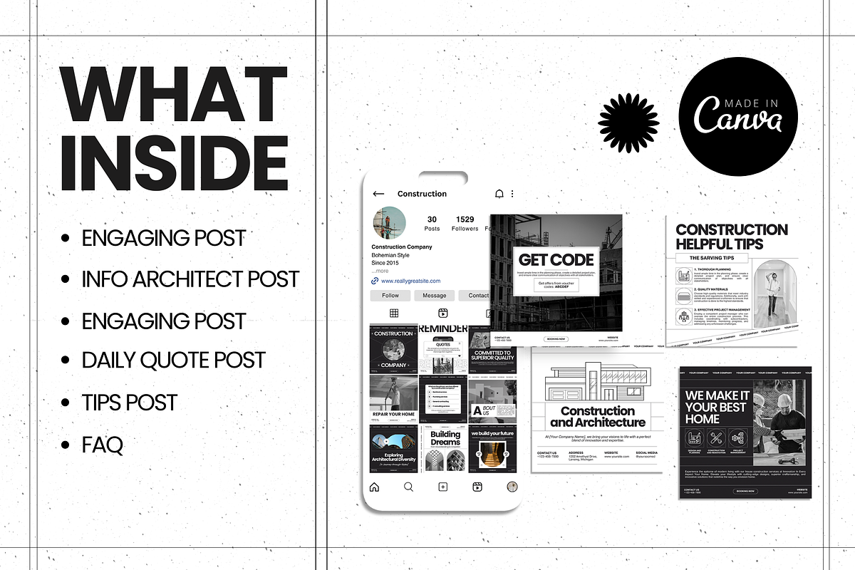 120 Construction Instagram Canva, a Social Media Template by Branding Victory STD (Photo 2 of 10)