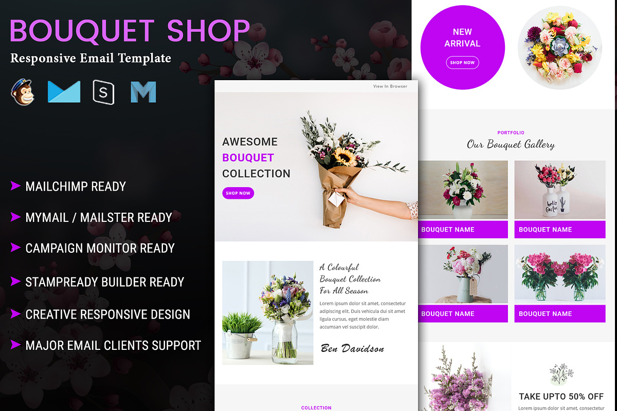 Bouquet Shop Email Template, an Email Template by Pennyblack Templates