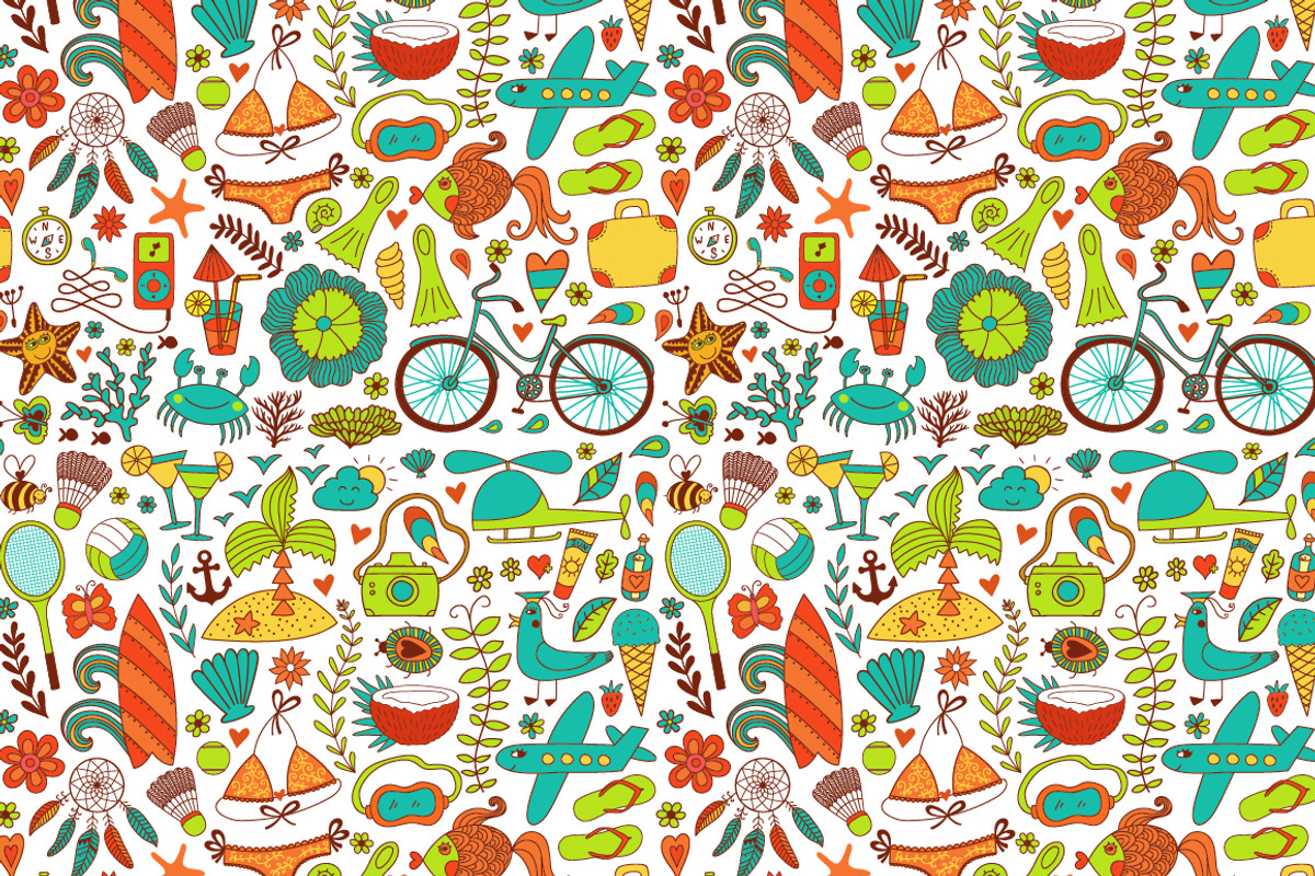 Summer elements design, a Pattern Graphic by Markovka (Photo 4 of 4)