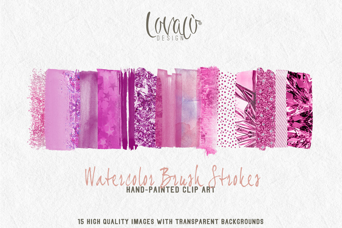 Watercolor Radiant Orchid Brush Clip, a Texture Graphic by Lovalù®