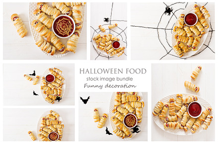 Funny decoration. Halloween food.