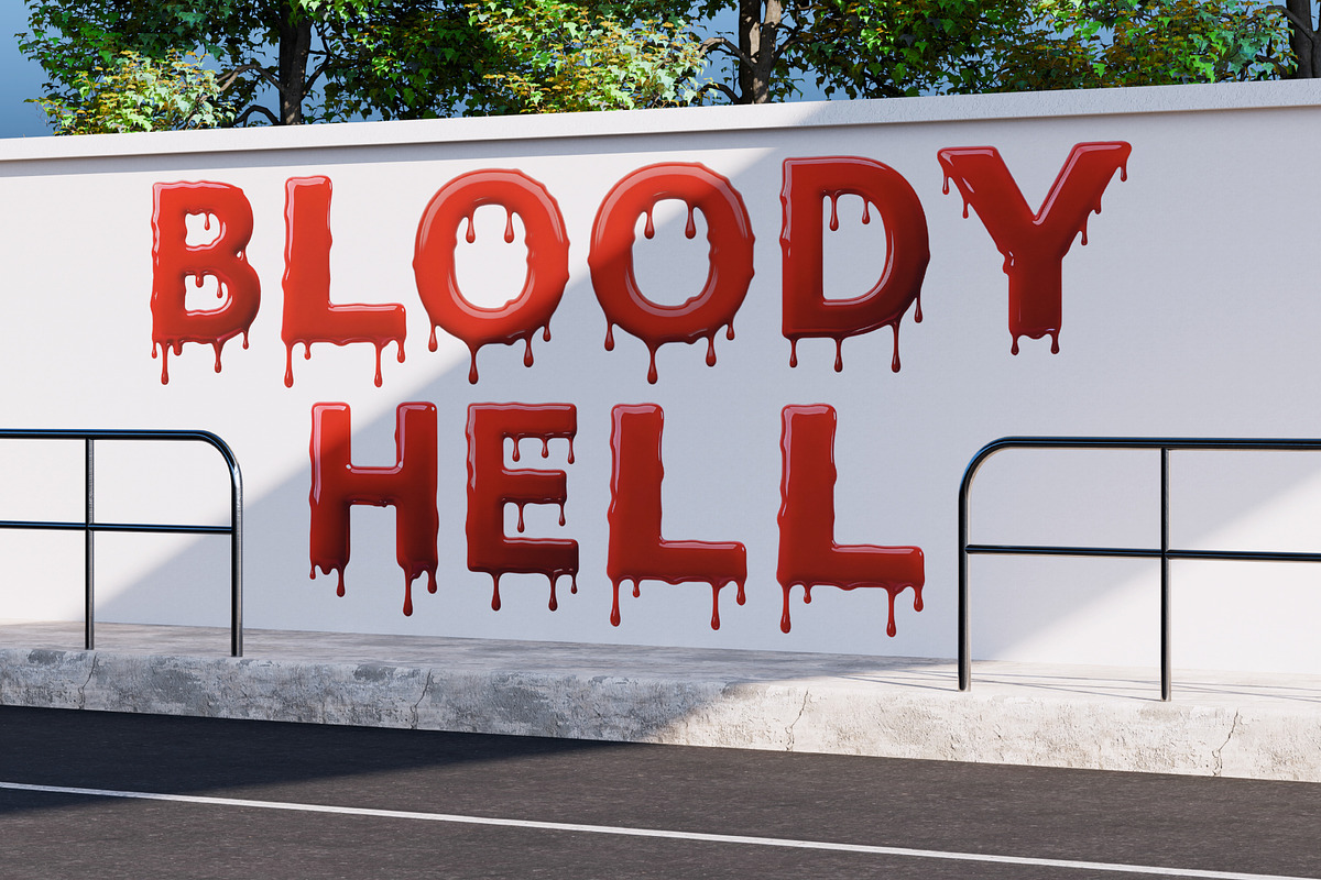 Blood 3D Font, a Font by Loudoun Design Co. (Photo 3 of 6)