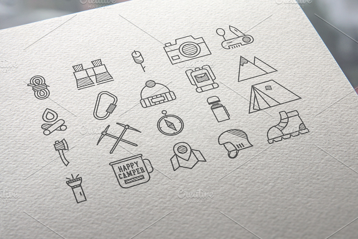 20 Mountain Adventure Icons / Logos, an Object Graphic by JeksonGraphics (Photo 10 of 11)