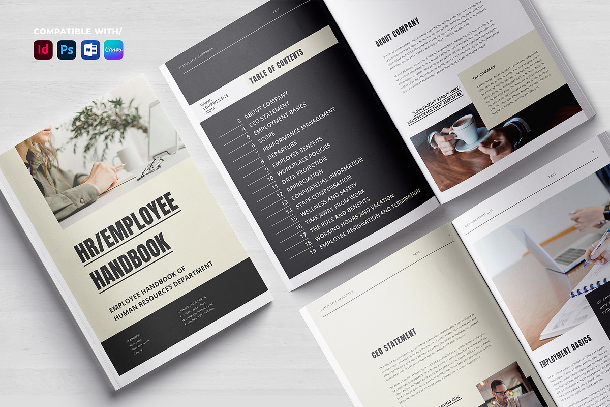 HR/Employee Handbook Template, a Brochure Template by Designsoul14 (Photo 3 of 9)