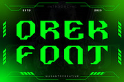 Orek Futuristic Display Font, a Sans Serif Font by kangfont Studio (Thumbnail 1 of 11)
