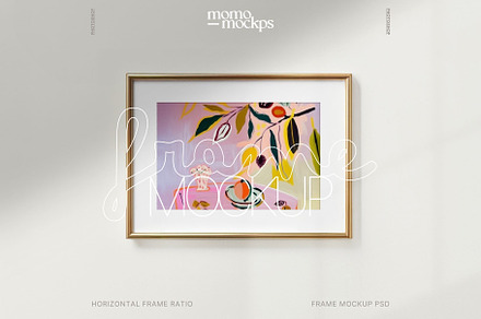 Landscape Gold Frame Mockup | PSD