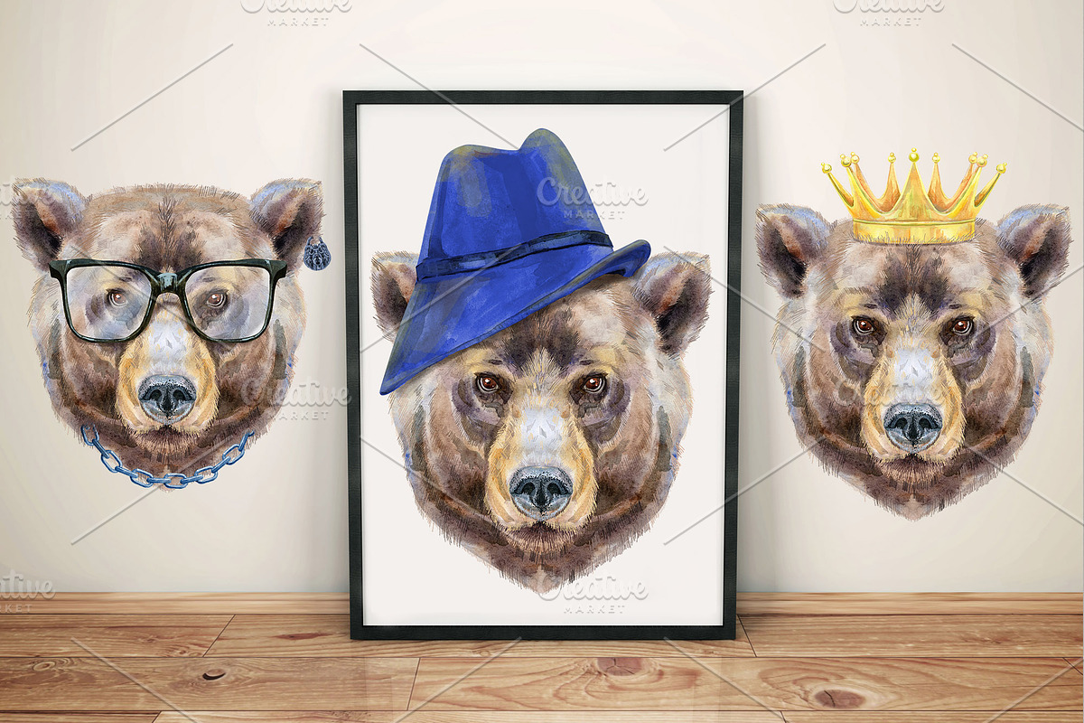 Cute watercolor bear, an Animal Illustration by Watercolor fantasy (Photo 3 of 5)