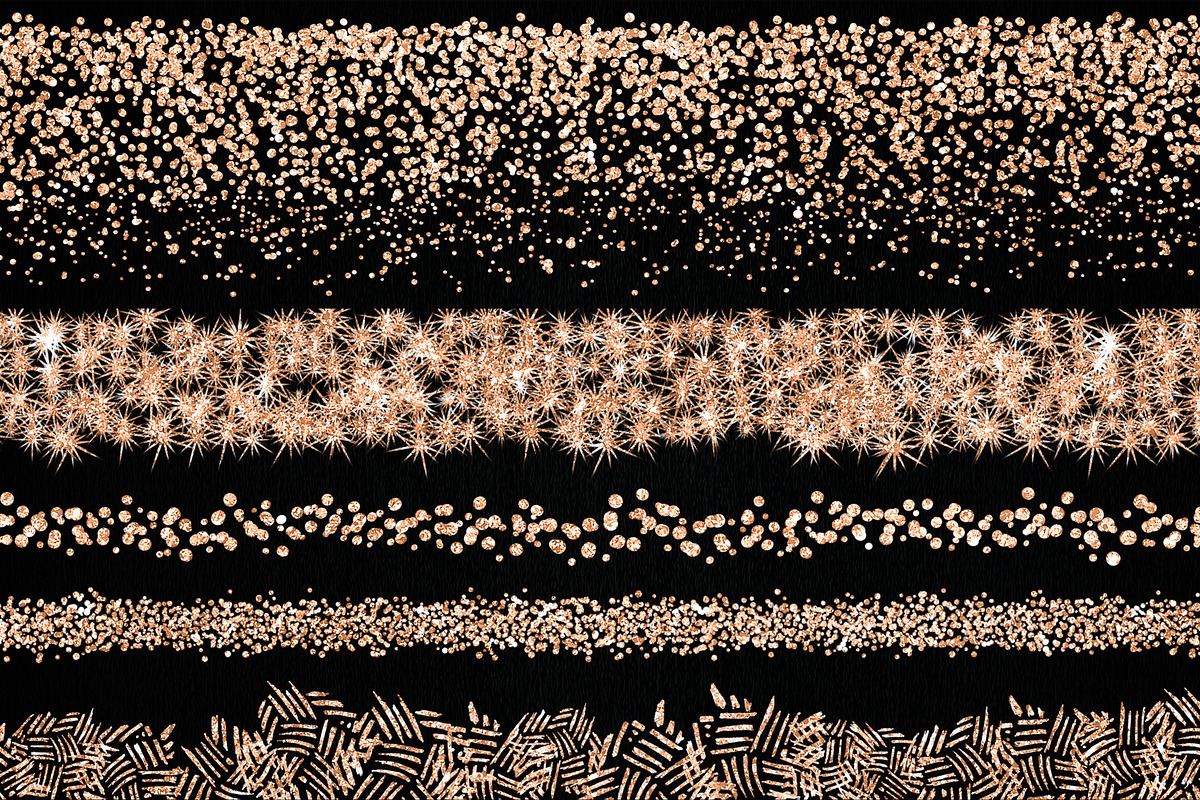 Rose Gold Confetti Frames Borders, a Texture Graphic by Nifty Template Studio (Photo 3 of 10)