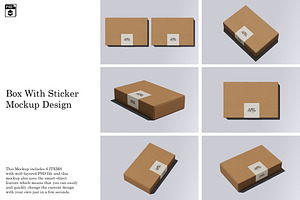 Box With Sticker Mockup