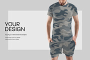 7 Men's T-Shirt and Shorts Mockups, a Shirt Mockup by Grow Design Craft Studio (Thumbnail 5 of 9)