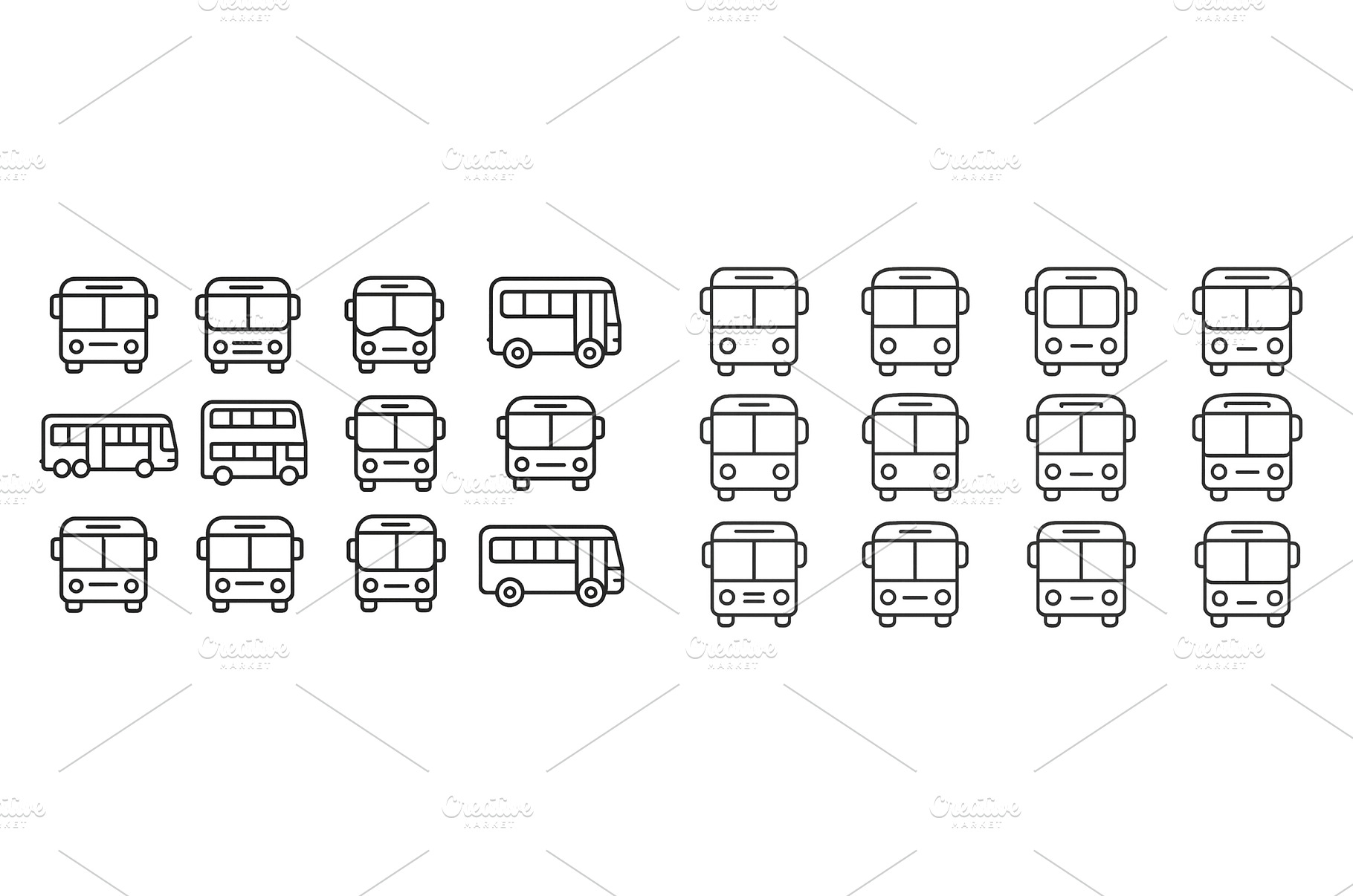 Bus illustrations in various styles, an Arts & Entertainment Photo by ZinetroN