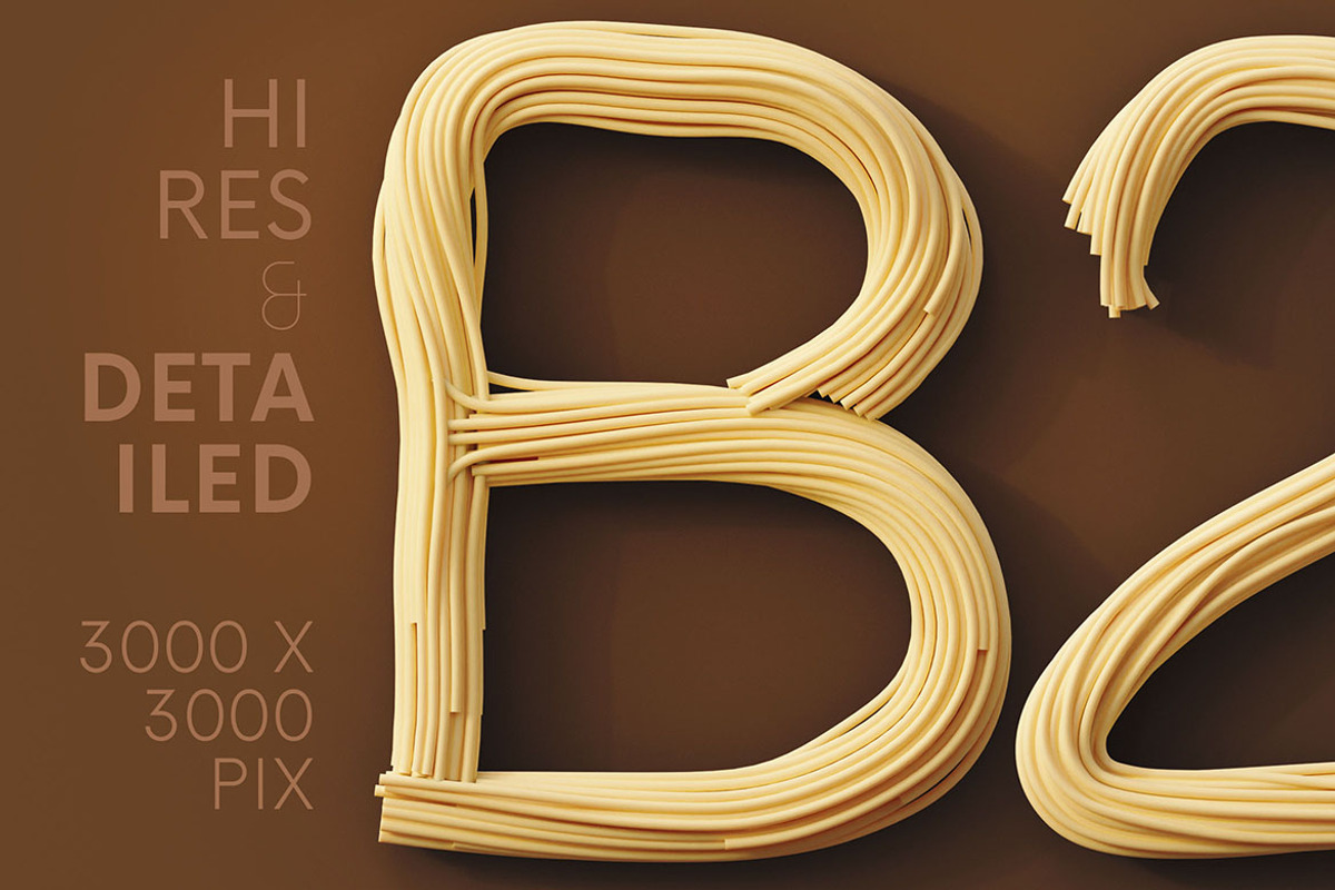 Spaghetti - 3D Lettering, a Graphic by MIIM (Photo 2 of 8)