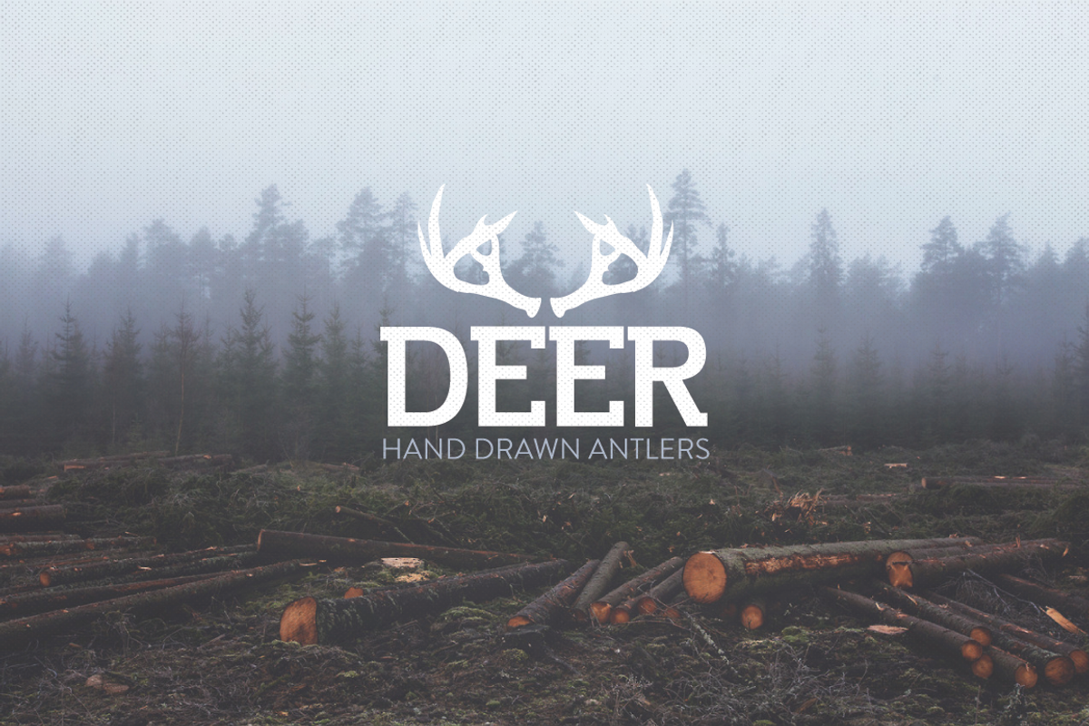 Deer Antlers - 12 Hand Drawn Vectors, an Animal Illustration by cardcandy (Photo 2 of 2)