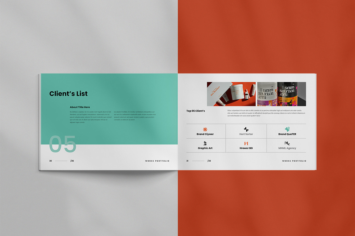 Works / Design Portfolio Template, a Brochure Template by TemplateFolio-Shop (Photo 14 of 20)