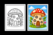 Fairy House Coloring Pages for Kids, a Decorative Illustration by Ink Gallery (Thumbnail 5 of 7)