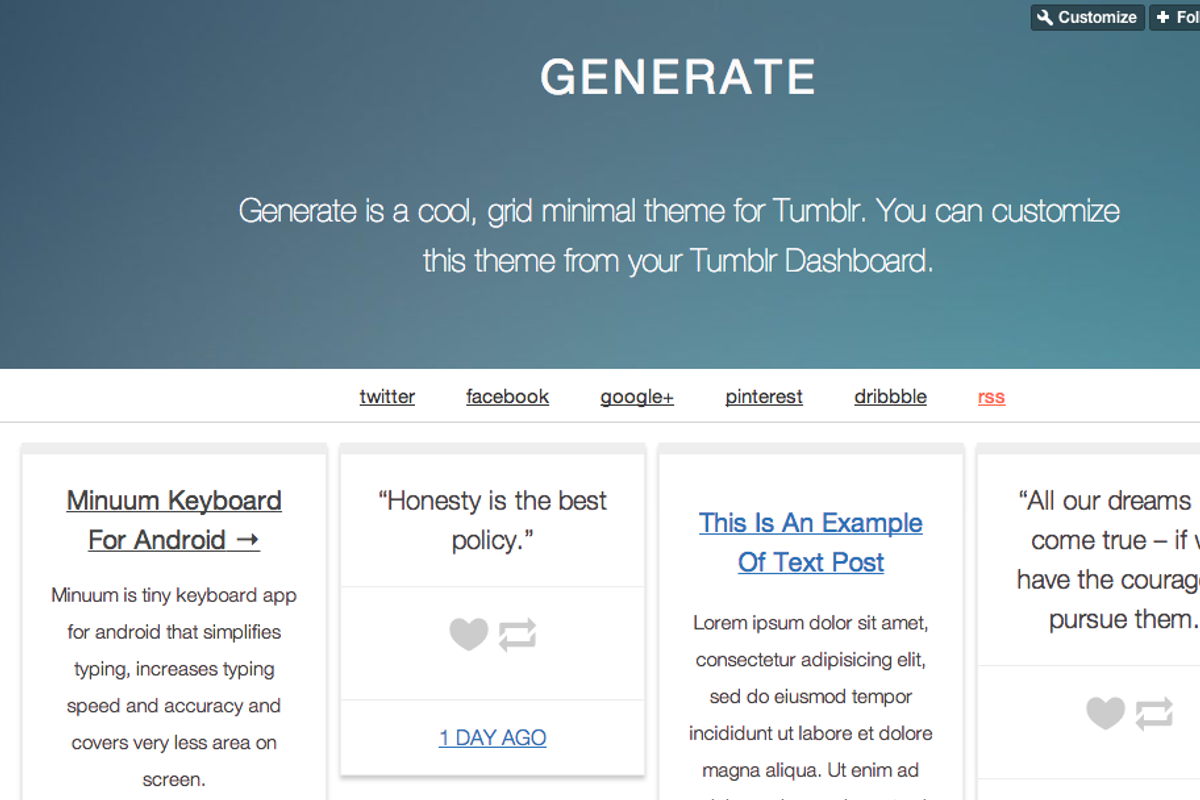 Generate - Simple Grid Tumblr Theme, a Websites & App Template by thezinx (Photo 5 of 5)