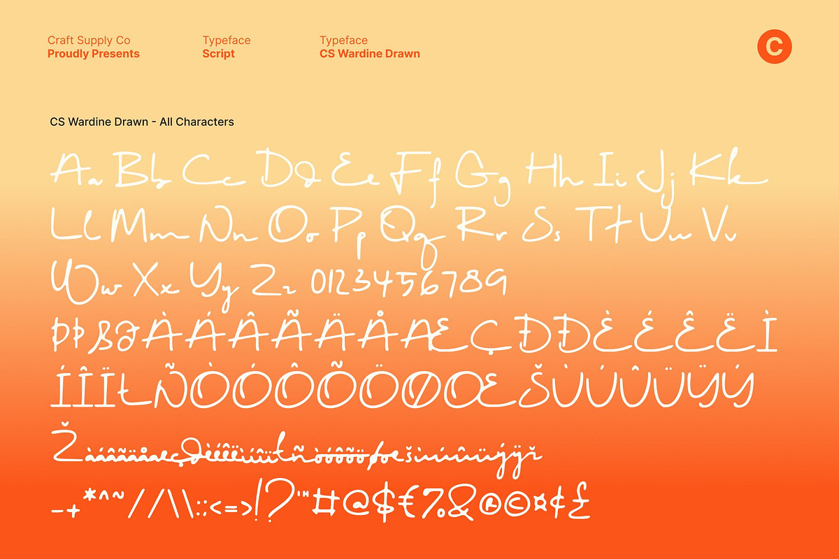 CS Wardine Drawn, a Script Font by Craft Supply Co. (Photo 8 of 8)
