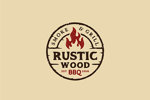 Vintage Rustic Barbeque BBQ Logo