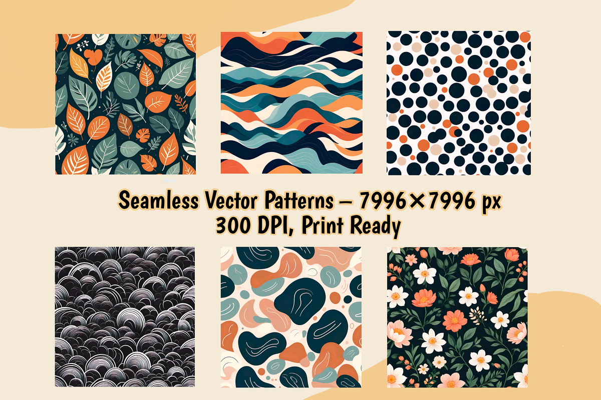 6 Seamless Patterns – Print Ready, a Pattern Graphic by Print Haven (Photo 1 of 7)