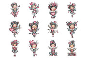Whimsical Cupid Valentine Clipart, an Illustration by Design Market (Thumbnail 2 of 3)
