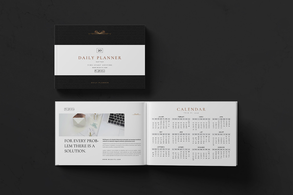 Daily Planner Template Landscape, a Stationery Template by DesignCrest (Photo 3 of 8)