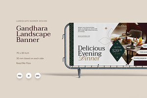 Gandhara Sanctuary Landscape Banner, a Print Template by Fannan Studio
