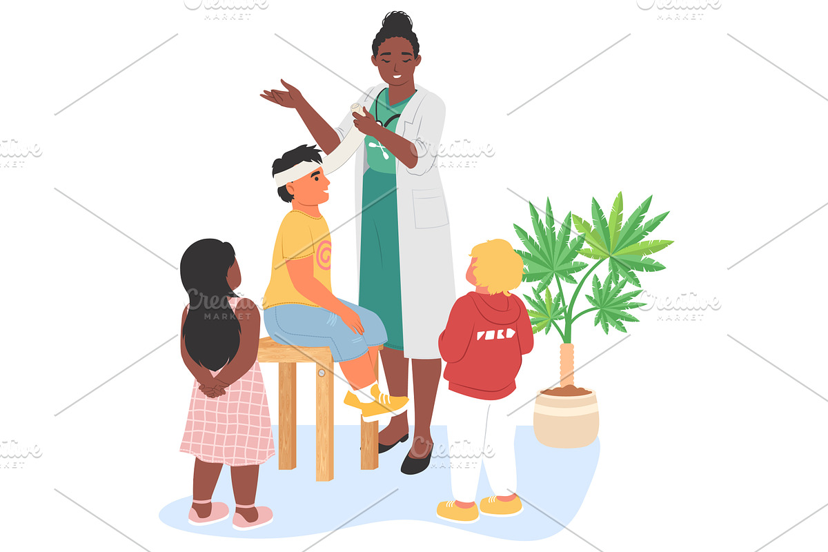 A health professional provides first, an Object Illustration by SiberianArt