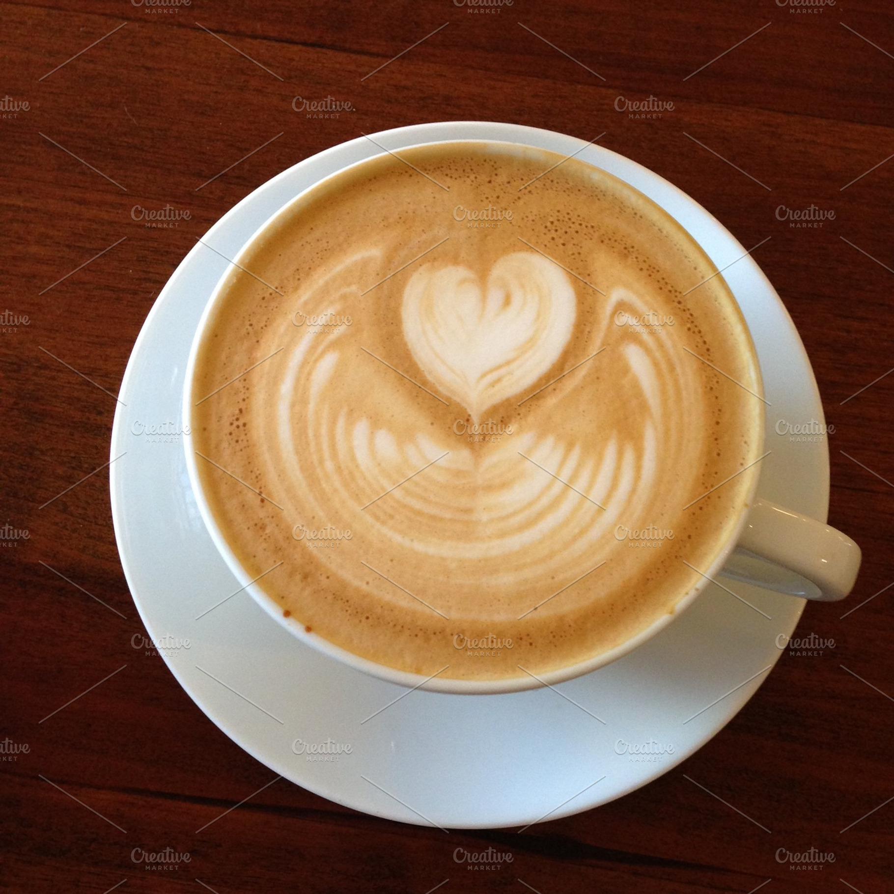 Latte Love Cup of Coffee with Foam, a Food & Drink Photo by Amazing Photography