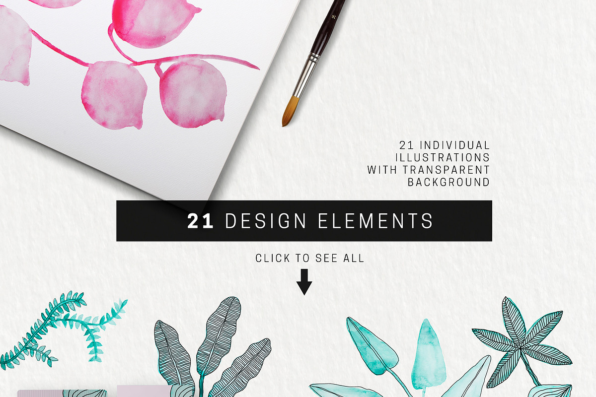 Tropical Garden Modern Illustrations, an Object Graphic by Lum3n (Photo 4 of 7)
