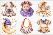 Lavender Soft Peach Baby Nursery Cli, an Illustration by Sublimation Artist (Thumbnail 3 of 6)