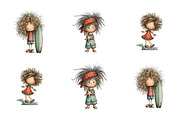 Whimsical Summer Girls Clipart, an Illustration by SinaCreation (Thumbnail 2 of 7)