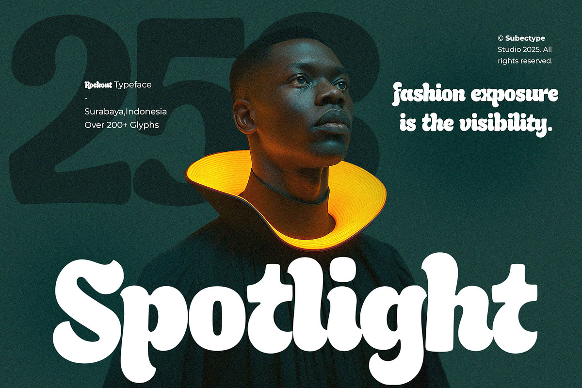 Rockout - Modern Groovy Font, a Font by Subectype Studio (Photo 2 of 10)