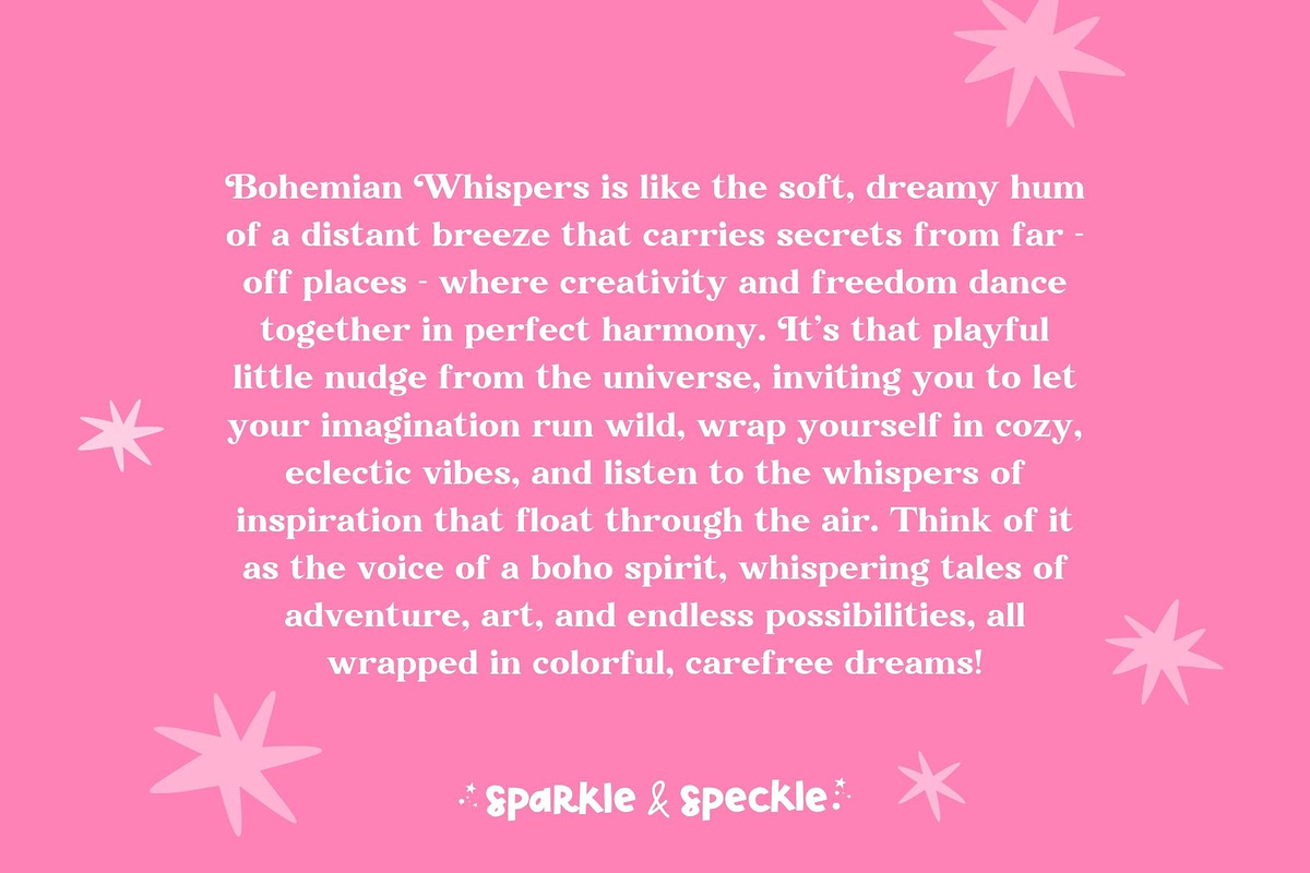 Bohemian Whispers Serif Font, a Serif Font by Sparkle & Speckle (Photo 5 of 7)