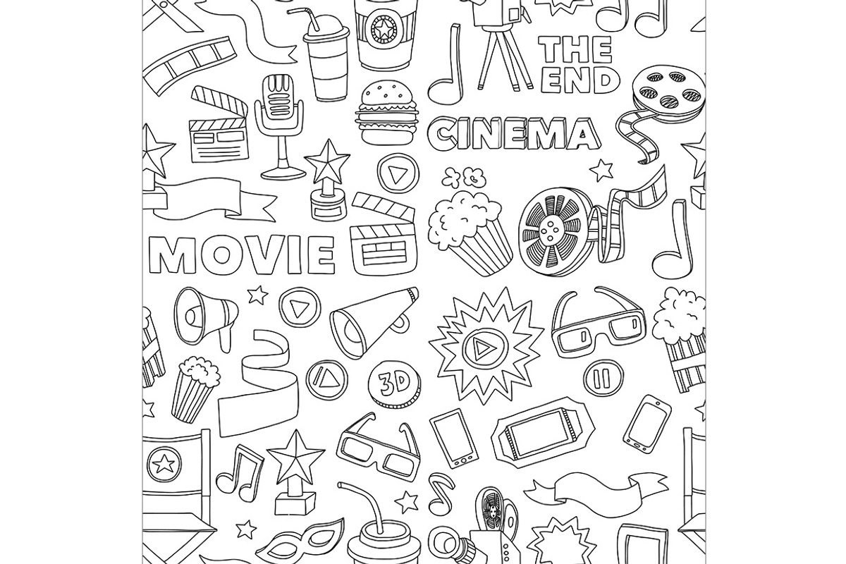 It's movie time! Big vector set, a Pattern Graphic by Art Loft (Photo 2 of 16)