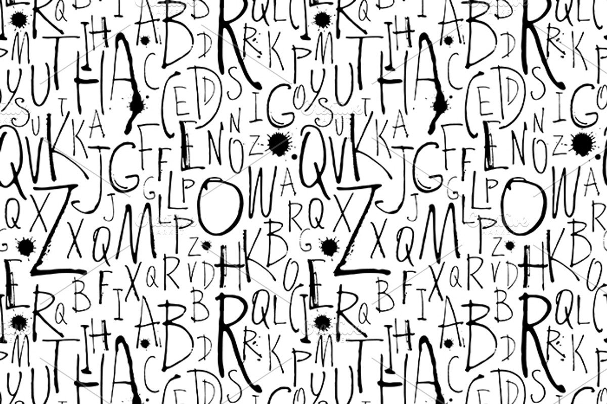 Brush Grungy Thin Font+pattern, a Pattern Graphic by VasilkovS (Photo 2 of 5)