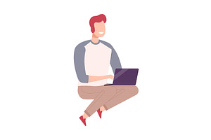 Young Man with Modern Digital, a Person Illustration by TopVectors