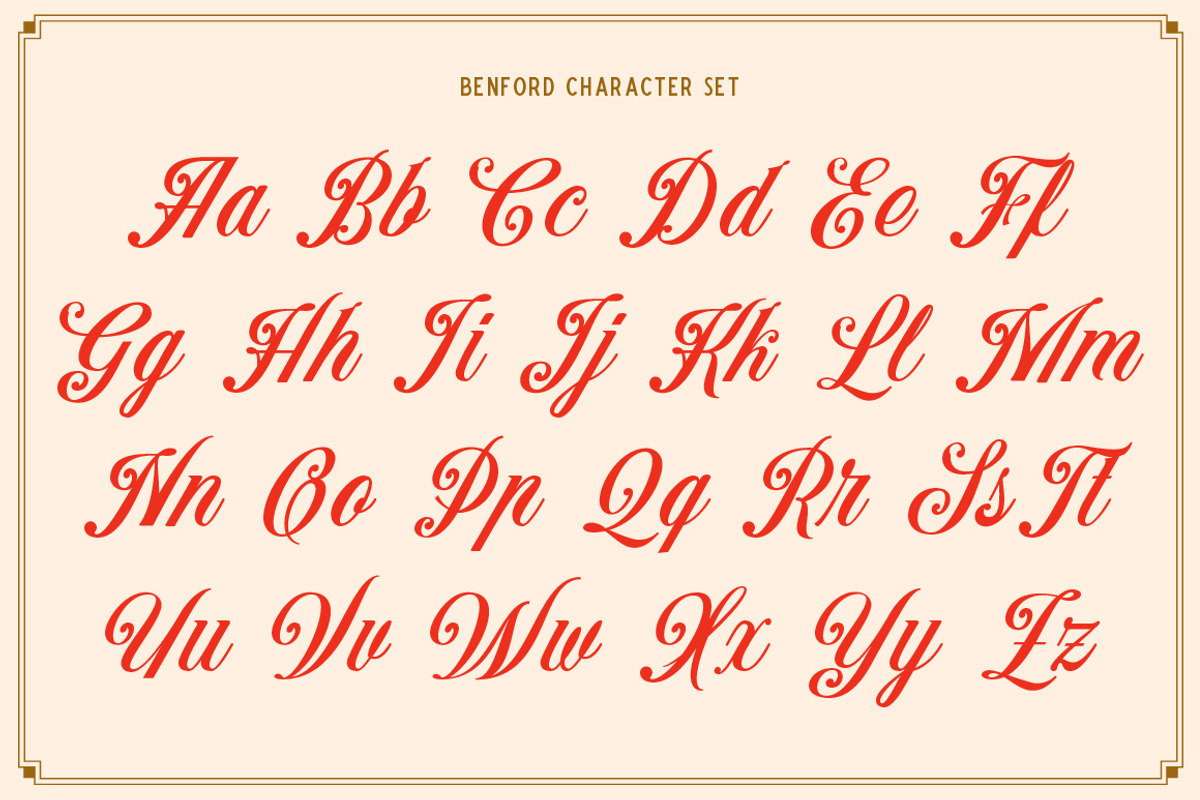 Benford Font Collections + Extras, a Script Font by Angin Studio (Photo 2 of 13)